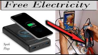 Free Electricity Energy Generator With Spark Plugs And Power Bank Home Made