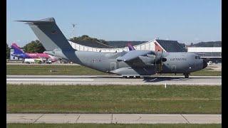 4K | A400M - GAF "very short landing" at EDJA-Memmingen Airport | 09.2022