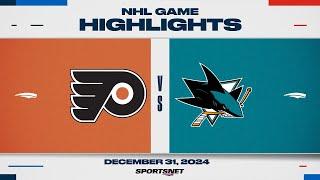 NHL Highlights | Flyers vs. Sharks - December 31, 2024