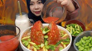 mukbang bakso jumbo isi daging siram sambal | mukbang Indonesia