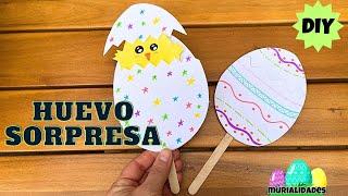 HUEVO SORPRESA - POLLITO MARIONETA |  Ideas de Manualidades para PASCUA para Niños