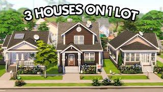 3 HOUSES ON 1 LOT ️ The Sims 4 Save File Speed Build | No CC