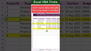 Don't move data manually in Excel‼️Instead Use Faster Trick #shorts #exceltips #ytshorts