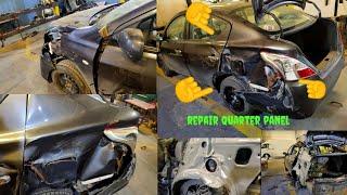 # car restoration quarter panel Nissan Sunny 2020,# how to remove quarter panel,