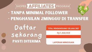 Daftar shopee affiliate tanpa minimal follower || SHOPEE AFFILIATE PROGRAM