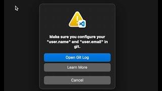 Configure your "user.name" and "user.email" in git