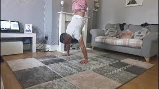 Clapping 90 Degree Handstand Push Up. 