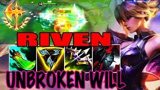 WILD RIFT RIVEN TOP GAMEPLAY | UNBROKEN WILL - RIVEN BUILD RUNES