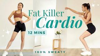 12min Full Body CARDIO | 100% Burn Calories & Happy Mood  (Beginner/Intermediate)