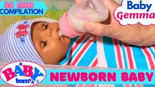 Newborn Baby Born Gemma! Home From The Hospital, Feeding, Changing & Bath! 30 Minute Compilation!