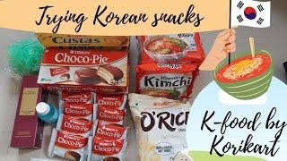 Trying Korean Snacks|| K-Food by Korikart|| Korean Snacks|| K- Food Review