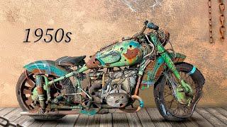 Restoration abandoned Motorcycle from 1950s | Rusty Heavy 750cc Motorcycle Repairing