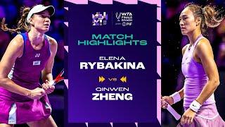 Elena Rybakina vs. Zheng Qinwen | 2024 WTA Finals Riyadh Group Stage | Match Highlights