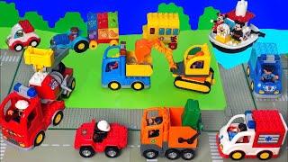 Lego Duplo Tractor, Excavator, Train, Garbage Truck, Fire Truck - Toy Cars for Kids