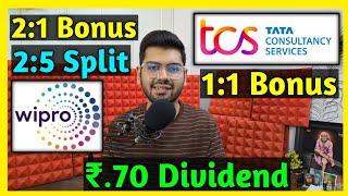 Wipro + TCS Ltd • Stocks Declared High Dividend, Bonus & Split With Ex Date's