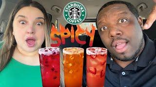 Trying Starbucks New SPICY Lemonade Refreshers