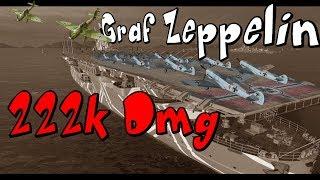 Graf Zeppelin - GZ Test I  222k Dmg- 7 Kills-62 Planes Shot || World of Warships