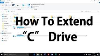 How to extend "C" drive without any software & without formatting the PC?