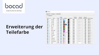 bocad: Erweiterung der Teilefarbe für bessere Übersicht [German]