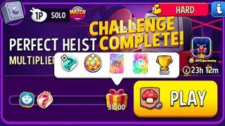 Multiplier Mushrooms+Rainbow Solo Challenge Perfect Heist/31500 Score /Match Masters