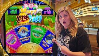 Back to Back Bonus Wins on the NEW Huff N X-TRA Puff Slot!