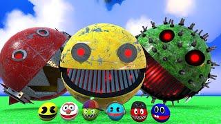 Robot Pacman vs Cartoon Cat vs Monster Pacman vs Scary Pacman vs Ms Pacman Fighting