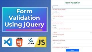 Form Validation using jQuery | Form Validation using Html,Css Javascript