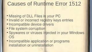 Fix Runtime Error 1512 to Tackle Windows Problem