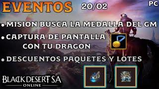 BLACK DESERT SA | EVENTOS | MEDALLA DEL GM | CAPTURA DE PANTALLA | DESCUENTOS PAQUETES | BDO | PC