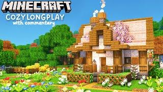 Relaxing Minecraft Longplay With Commentary - Building a Cozy Springtime Cottage