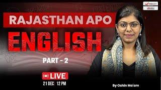 Rajasthan APO English Class 2 by Oshin Pandey Ma'am ALEC Judiciary | APO Complete syllabus by ALEC