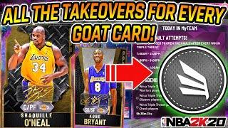 EVERY TAKEOVER FOR EVERY GOAT CARD IN NBA 2K20 MYTEAM! NBA 2K20 MYTEAM HOW TO CHANGE TAKEOVERS!