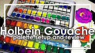 Holbein Gouache palette setup and first impressions