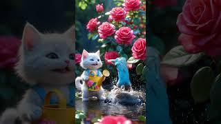 Cats and China rose flowers#cat #shorts #youtube #shortvideo #youtubeshorts #beautiful #foryou #fyp