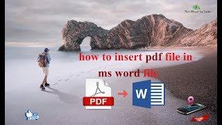 how to insert pdf file in ms word file | Import PDF Files Into Word | Add PDF to ms word