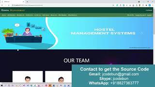 Hostel Management Project in Spring Boot, JSP, JPA, HTML, CSS, bootstrap and MYSQL