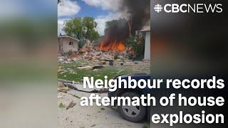 Neighbour records aftermath of Winnipeg house explosion