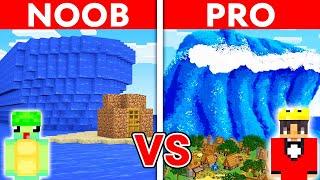 NOOB vs PRO: TSUNAMI HOUSE BUILD CHALLENGE in Minecraft!