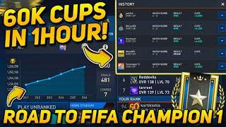 60K CUPS EARNED IN AN HOUR! H2H GRIND! ROAD TO FIFA CHAMPION 1  IN FIFA MOBILE 23