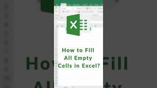 How to Fill All Blank Cells in Excel at Once? #shorts #excel