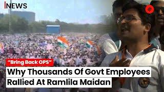 Old Pension Scheme: Government Employees Rally At Ramlila Maidan, Demand Restoration Ahead Of Polls