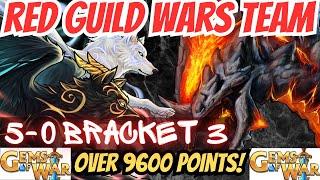 Gems of War RED GUILD WARS TEAM over 9600 points bracket 3 | Sinny created 5-0 not seen often