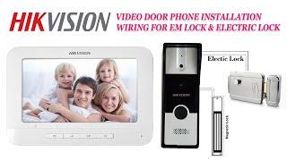 hikvision video door phone installation and elctric lock, electromagnetic lock wiring instruction