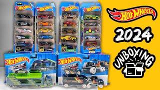 UNBOXING: 2024 Hot Wheels 5-packs Nightburnerz, Mud Studs, Batman, and Super Rigs Tall Order Hauler