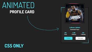 Animated Profile Card UI Design using Html & CSS