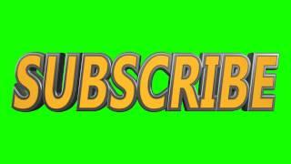 subscribe 3d text in green screen free stock footage