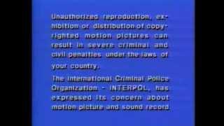 FBI Interpol (OIPC) Warning Screen (Warner Home Video version) [English & Français]