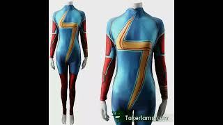 Takerlama Ms. Marvel Costume Kamala Khan Cosplay Jumpsuit $59 Free Shipping Now.