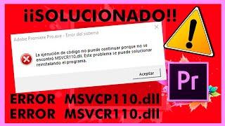 ¡¡¡SOLUCIONA EL ERROR MSVCP110.dll   MUY FÁCIL Y RÁPIDO!!!