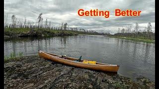 Catching Fish Weather getting better 7 day Canoe Trip Northwestern Ontario Paddle